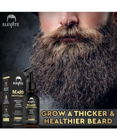 Elevate Beard Growth Oil 5% Minoxidil Serum with Biotin & Caffeine - 1 Fl Oz (Pack of 1) | Natural Facial Hair Treatment for Thicker Fuller Beard Growth - Buy Online on GoSupps.com