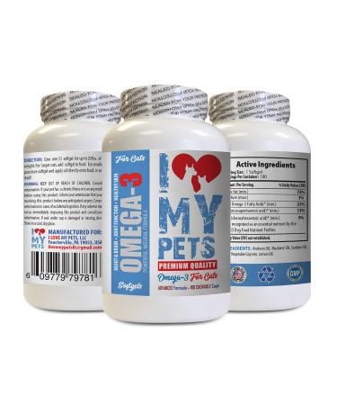 I LOVE MY PETS LLC Omega 3 cat Food - Omega 3 Fatty ACIDS for Cats - Best Health Option - Premium - Omega for Cats - 180 Softgels (1 Bottle)