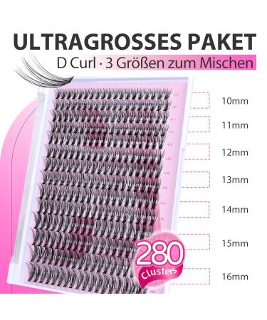 Calailis 280 PCs DIY Cluster Eyelashes - 0.07-30D d Curl Individual Extensions for Volume Eyelash Looks at Home - Buy Online on GoSupps.com