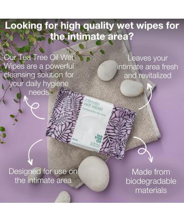 Intimate Wet Wipes with Tea Tree Oil - 144 Biodegradable Towelettes for Feminine Hygiene | Refreshing Cooling & Odor Control | Perfect for On-the-Go Cleanliness - Buy Online on GoSupps.com