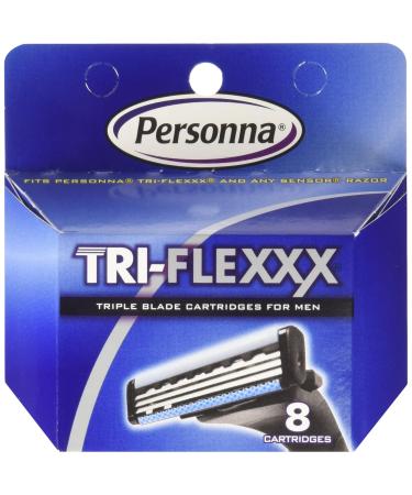 Personna 24 Tri-Flexxx Cartridges - Compatible with Gillette Sensor & Tri-Flexxx Razors | 3 x 8 Ct - International Shipping Available - Buy Online on GoSupps.com