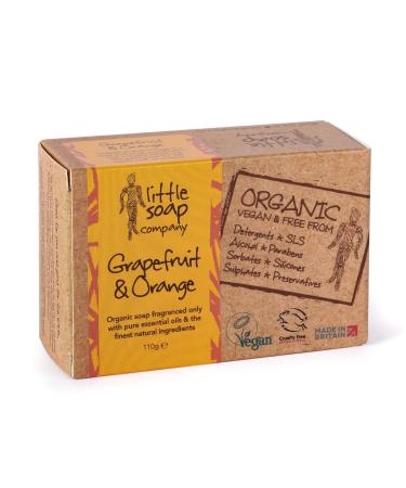 Little Soap Company Organic Soap Bar - Vegan Cruelty Free No SLS or Parabens with Grapefruit & Orange Citrus Natural Eco Friendly Body & Hand Soap Bar (110g) Grapefruit & Orange 110 g (Pack of 1) - Buy Online on GoSupps.com