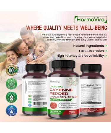 Liposomal Cayenne Pepper Cinnamon Ginger - Support Digestion Wellness Immunity - 180-day Supply 60 count (pack of 2) - Buy Online on GoSupps.com