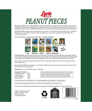Lyric Peanut Pieces Wild Bird Food 5 lb - High Energy Nutritious Treat for Wild Birds - Buy Online on GoSupps.com