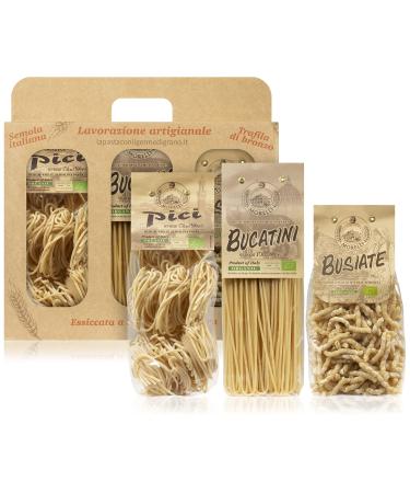Morelli Busiate, Pici, and Bucatini Organic Pasta Variety Pack - Imported Italian Pasta Sampler - Specialty Assortment Includes Three-17.6 oz Packages of Gourmet Pasta from Italy - Buy Online on GoSupps.com