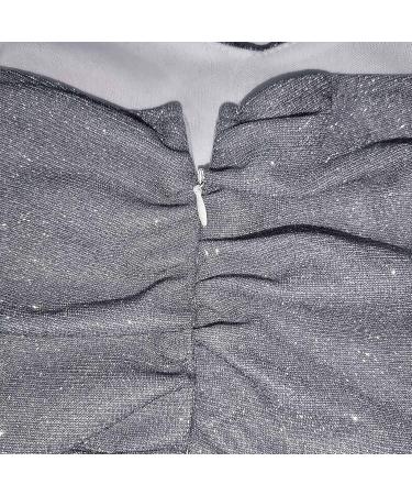 Hanxiulin Women's V-Neck Long-Sleeved Evening Dress - Gray Cocktail Dress with Mesh Insert - XL Festive Party Dress - Buy Online on GoSupps.com