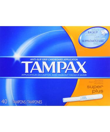 Tampax Super Plus Tampons with Flushable Cardboard Applicator-40 ct 1