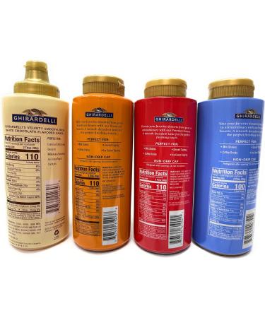 Ghirardelli Dessert Sauce Syrup 16oz Bottle Bundle: White Chocolate Caramel Chocolate Sea Salt Caramel and ThisNThat Recipe Card - Buy Online on GoSupps.com