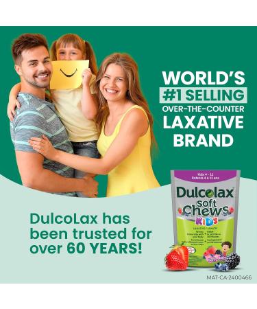 Dulcolax Soft Chews Kids Laxative for Gentle Occasional Constipation Relief for Kids Ages 4 and Over Vegan Stimulant-Free Gluten-Free Laxatives Wild Berry 15 Count - Buy Online on GoSupps.com