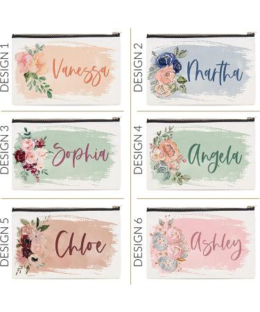 Bridesmaid Proposal Gifts - Personalized Makeup Bags for Women - Set of 5 - Monogrammed Cosmetic Pouches - Custom Cosmetic Bags in 9 Colors - Buy Online on GoSupps.com