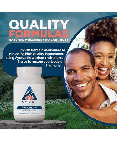 Ayush Herbs Flucomune - Immune Support Supplement Sinus Support for Women & Men Herbal Lung & Respiratory Balance for Adults - 90 Vegetarian Capsules (1 Count) - Buy Online on GoSupps.com