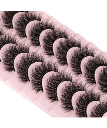 wiwoseo False Eyelashes Natural Wispy Faux Mink Lashes Fluffy Curly Crossing 16MM 3D Effect Eyelashes 10 Pairs Pack - Buy Online on GoSupps.com