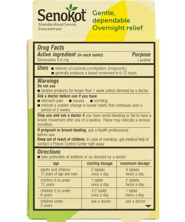 Senokot Natural Vegetable Laxative Tablets - 20 Count - Buy Online on GoSupps.com