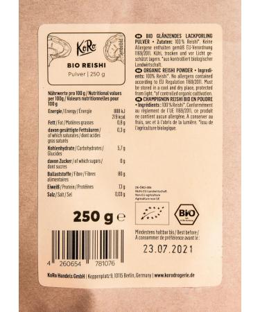 KoRo - Organic Reishi Powder 250g - Buy Online on GoSupps.com