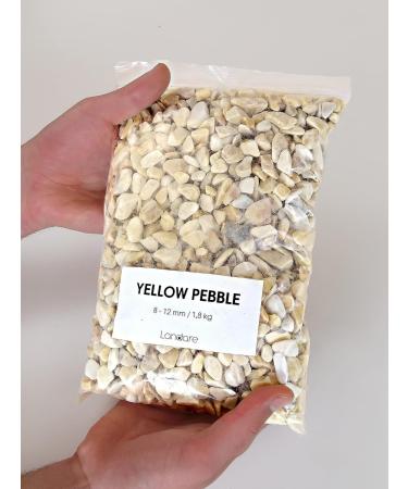 Landare Yellow Pebble Stones 1.8kg | Decorative Gravel for Vases & Gardens (8-12mm) - Buy Online on GoSupps.com