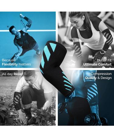 Premium Elbow Support Sleeve for Joint Pain Relief - XL Blue Tennis Elbow Brace for Men & Women - Golfers Elbow Compression for Tendonitis - 12.5-13.5 Circumference - Single - Buy Online on GoSupps.com