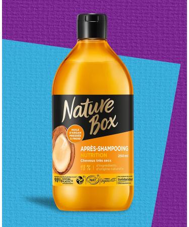 Nature Box - Argan Nutrition Conditioner - Very Dry Hair Care - Damaged Hair Care - Vegan Formula - 98% Natural Ingredients - Nourishing Hair Care - 250 ml Container - Buy Online on GoSupps.com