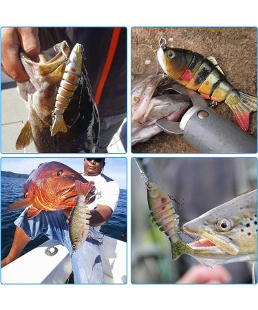 5pcs Segmented Multi Jointed Swimbaits for Bass Trout | Slow Sinking Bionic Hard Bait for Freshwater Saltwater Fishing - 3.94 inch, 0.5oz - Buy Online on GoSupps.com