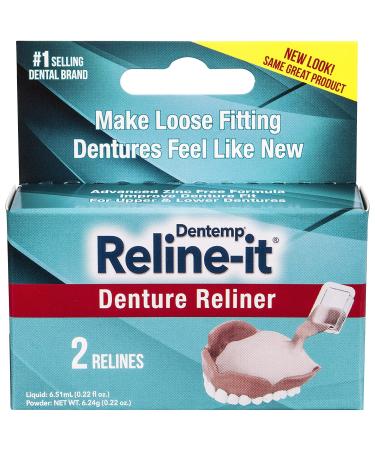 Dentemp Denture Reline Kit - Pack of 2 - Advanced Formula for Tightening Upper & Lower Dentures - Buy Online on GoSupps.com