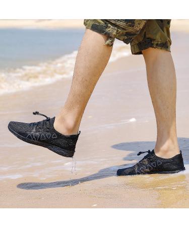 vibdiv Men's Water Shoes - Quick Drying Outdoor Aqua Shoes 11.5 All Black - Buy Online on GoSupps.com