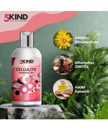 5Kind Anti Cellulite Massage Oil 250ml - Revitalise and Firm Skin - Slimming Body Oil - Buy Online on GoSupps.com
