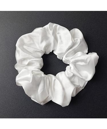 Satin Silk Hair Scrunchies Set - 6 Pcs Soft Hair Ties & Accessories for Women and Girls | 4.2 Inch Pure White Hair Bands - Buy Online on GoSupps.com