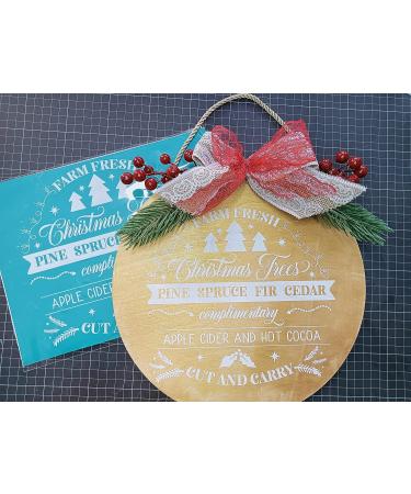 Alinacutle Reusable Silkscreen Stencil - Farm Fresh Christmas Trees - 8.5 x 11 - Self-Adhesive Silk Screen Printing Template for Wood/Fabric/Paper - Buy Online on GoSupps.com