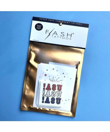 Fourth of July Variety Set - 25 Premium Waterproof Metallic Temporary Flash Tattoos for Labor Day, Memorial Day, Independence Day, USA - Blue/Red/Gold Party Favors - Buy Online on GoSupps.com