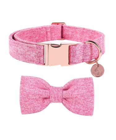 Dogwong dog collar with removable fly pink pet collar dog hinge gift for girls or young dogs comfortable adjustable dog collar for small medium -sized dogs small (pack of 1) pink