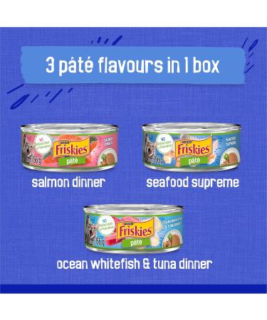 Friskies Ocean Delights Wet Cat Food Pate Variety Pack 3 Flavours - 156 g Can (24 Pack) 156 g (Pack of 24) Cat Food - Buy Online on GoSupps.com