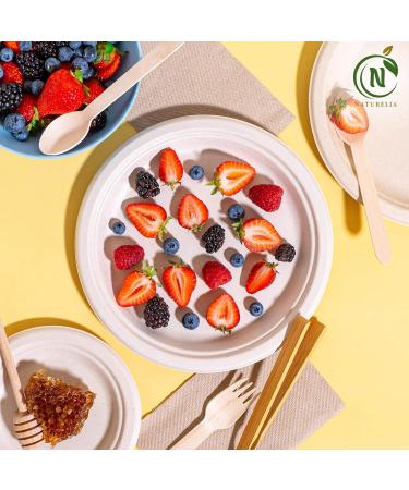 Naturelia 7-Inch Sugarcane Fiber Bagasse Plates with Partition- Pack of 50-100% Compostable and Biodegradable- Eco-Friendly Heavy-Duty Disposable Plates- Perfect for Parties Events and Everyday Use 7" - Buy Online on GoSupps.com