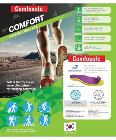 Comfort (XL 280) - Soft Cushioned Premium Insoles for All-Day Comfort | International Shipping Available - Buy Online on GoSupps.com