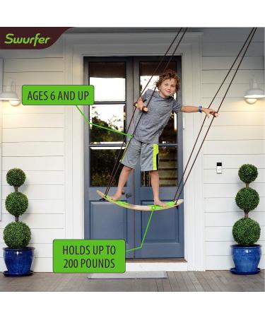 Swurfer Bamboo Limited Edition Tree Swing with Skateboard Seat Design and Adjustable Handles - Buy Online on GoSupps.com