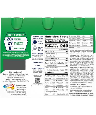 Nestle Boost High Protein Balanced Nutritional Drink Creamy Strawberry 8 oz Bottle 6 Ct - Buy Online on GoSupps.com