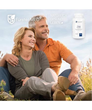 F rstenMed Zinc Capsules - High Dose 25mg - Vegan Zinc Supplement with Bistlycinat L-Histidine & Copper - 180 Additive-Free Capsules for Immune Support - Buy Online on GoSupps.com