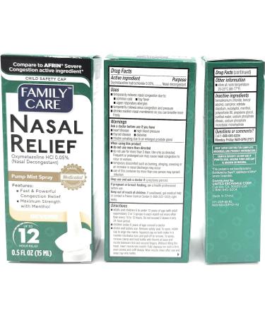 Nasal Relief Spray Pump Mist 3 Pack - Severe Congestion Relief (Oxymetazoline HCI) - 12 Hours Formula - Buy Online on GoSupps.com