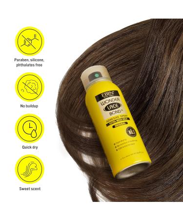 EBIN NEW YORK Wonder Lace Bond Adhesive Spray Original - Extra Mega Hold 6.08 fl oz./ 180mL | Daily Use Fast Drying No Residue No Build-up All-Day Hold Easy Daily Wig Installation Original 6.34 Fl Oz (Pack of 1) - Buy Online on GoSupps.com