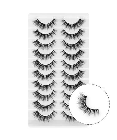 6d fluffy false eyelashes 10 pair of natural look cat-eye faux mink lashes make-up thick fluffy soft reusable nerwimper-happy Heartbeat (ID9)
