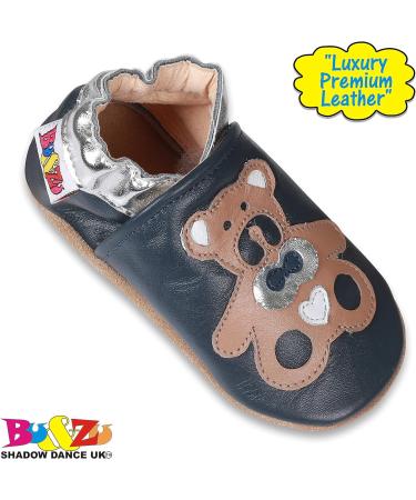 SHADOW DANCE UK Baby Shoes | Soft Sole Toddler Shoes for Boys & Girls | Leather Winter Booties with Bow Tie Teddy Bear | Newborn Kids 0-6 Months - Buy Online on GoSupps.com