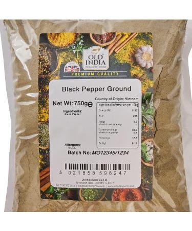 Old India Black Pepper Ground 750g - Premium Quality Spice (Pack of 1) - Buy Online on GoSupps.com