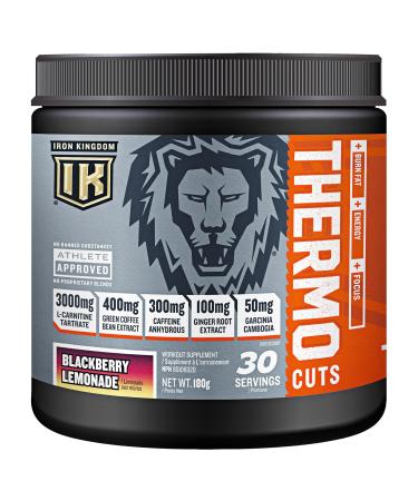 IRON KINGDOM THERMO CUTS (Thermogenic Pre-Workout) BLACKBERRY LEMONADE Fat Burner Energy Focus Carnitine Caffeine Blackberry Lemonade 30 Servings (Pack of 1)