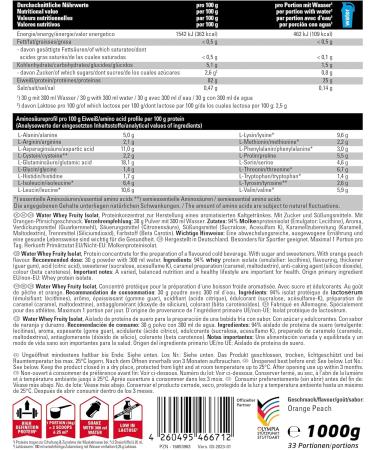 Best Body Nutrition Professional Water Whey Isolate Orange Peach 1kg - High-Quality Protein Supplement for Optimal Performance - Buy Online on GoSupps.com