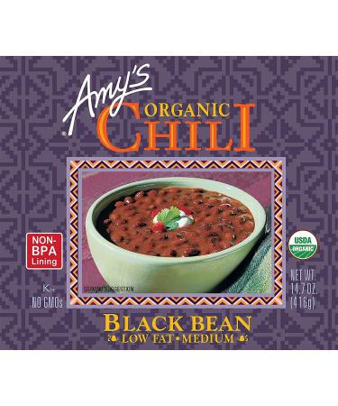 Organic Vegetarian Chili: Amy's Black Bean Chili - Medium Spice, Gluten-Free, Low Fat - 14.7 Oz (12 Pack) - Buy Online on GoSupps.com