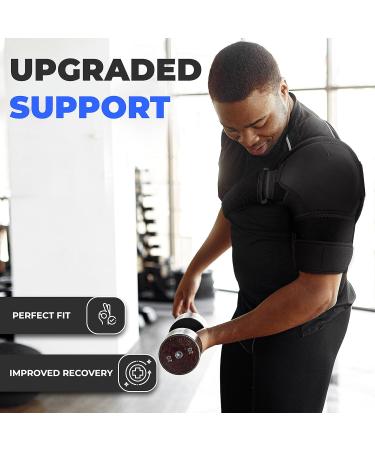 Shoulder Brace for Men | Pain Relief & Support for Torn Rotator Cuff Dislocation & Bursitis | Compression Stabilizer Sleeve (Black Medium - Buy Online on GoSupps.com