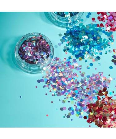Buy Mystic Chunky Glitter - 100% Cosmetic Glitter for Face Body Nails & Hair - 6 Set | Moon Glitter - Buy Online on GoSupps.com