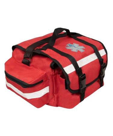 Primacare KB-RO74-R First Responder Bag for Trauma  17x9x7  Professional Multiple Compartment Kit Carrier for Emergency Medical Supplies  Red
