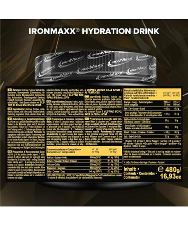 Ironmaxx Hydration Drink Powder - Sour Green Apple 480g | Enhance Endurance with Unique Carb Blend | Developed with Marin ili  - Buy Online on GoSupps.com