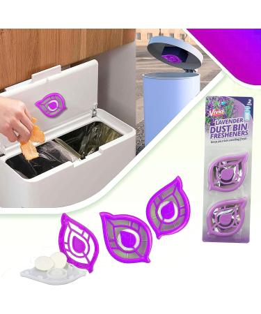 HOVUK Lavender Leaf-Shaped Trash Can & Air Freshener - 2 Pack Odor Remover for Kitchen Waste Buckets - Buy Online on GoSupps.com