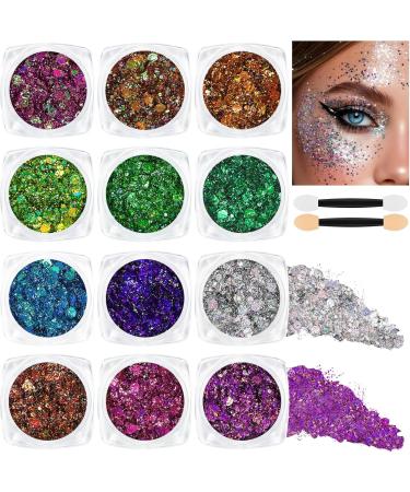  AOOWU AOOWU Glitter Gel for Body and Face 12 Colors Face Makeup for Carnival Halloween Birthday - Buy Online on GoSupps.com