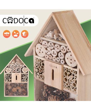 Cadoca XXL Insect Hotel | Wooden Bug House 48x31x10cm | Weatherproof Garden Bee Home for Bees, Butterflies, Ladybugs | Hanging Nesting Habitat - Buy Online on GoSupps.com